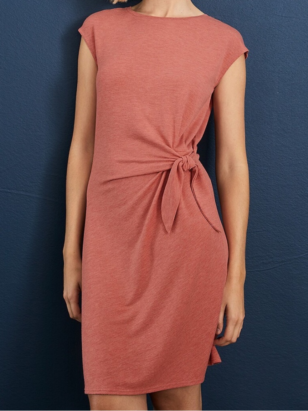 Nine West Coral Knot-Front Tee Dress